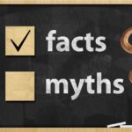 Chalkboard with facts checked off verses myths
